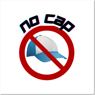 "No Cap" Trendy Sayings Design Posters and Art